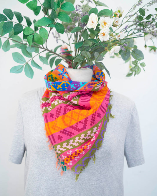 Autumn Cotton Scarf - Fair Isle