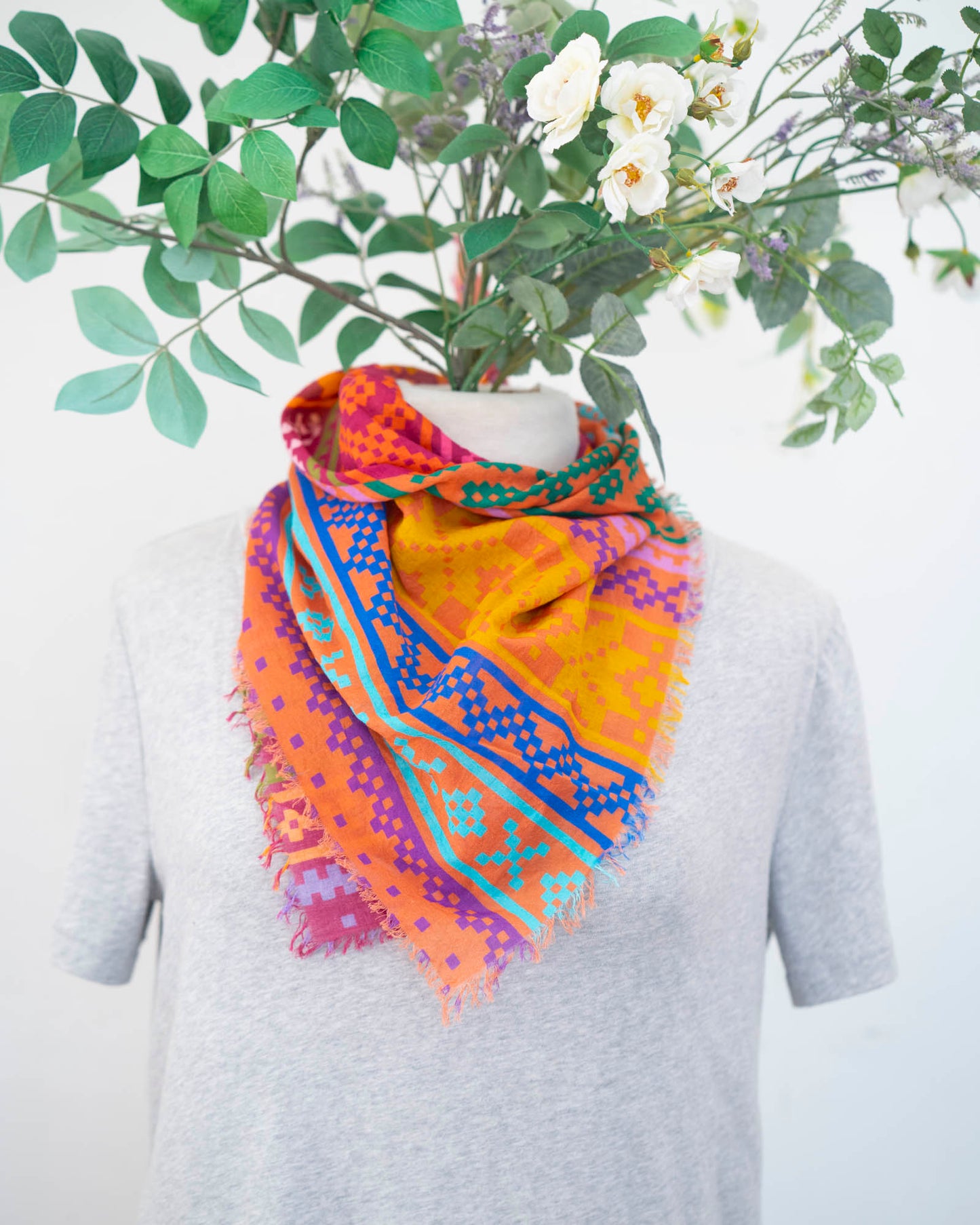 Autumn Cotton Scarf - Norwegian