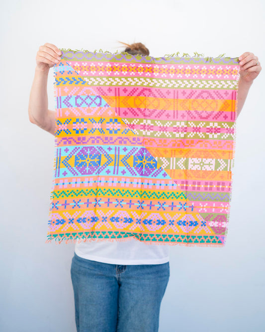 Autumn Cotton Scarf - Fair Isle
