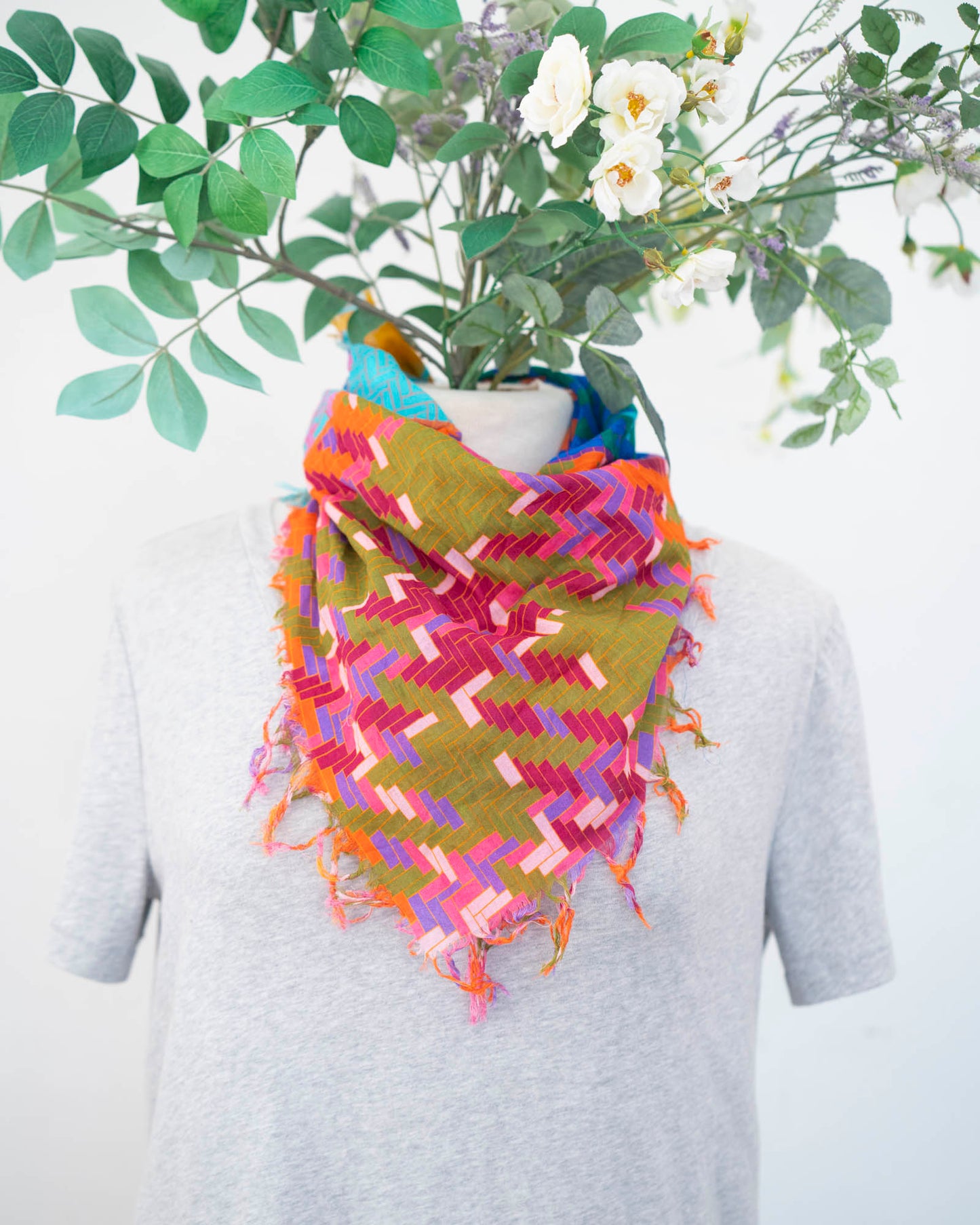 Autumn Cotton Scarf - Tartan & Tweed