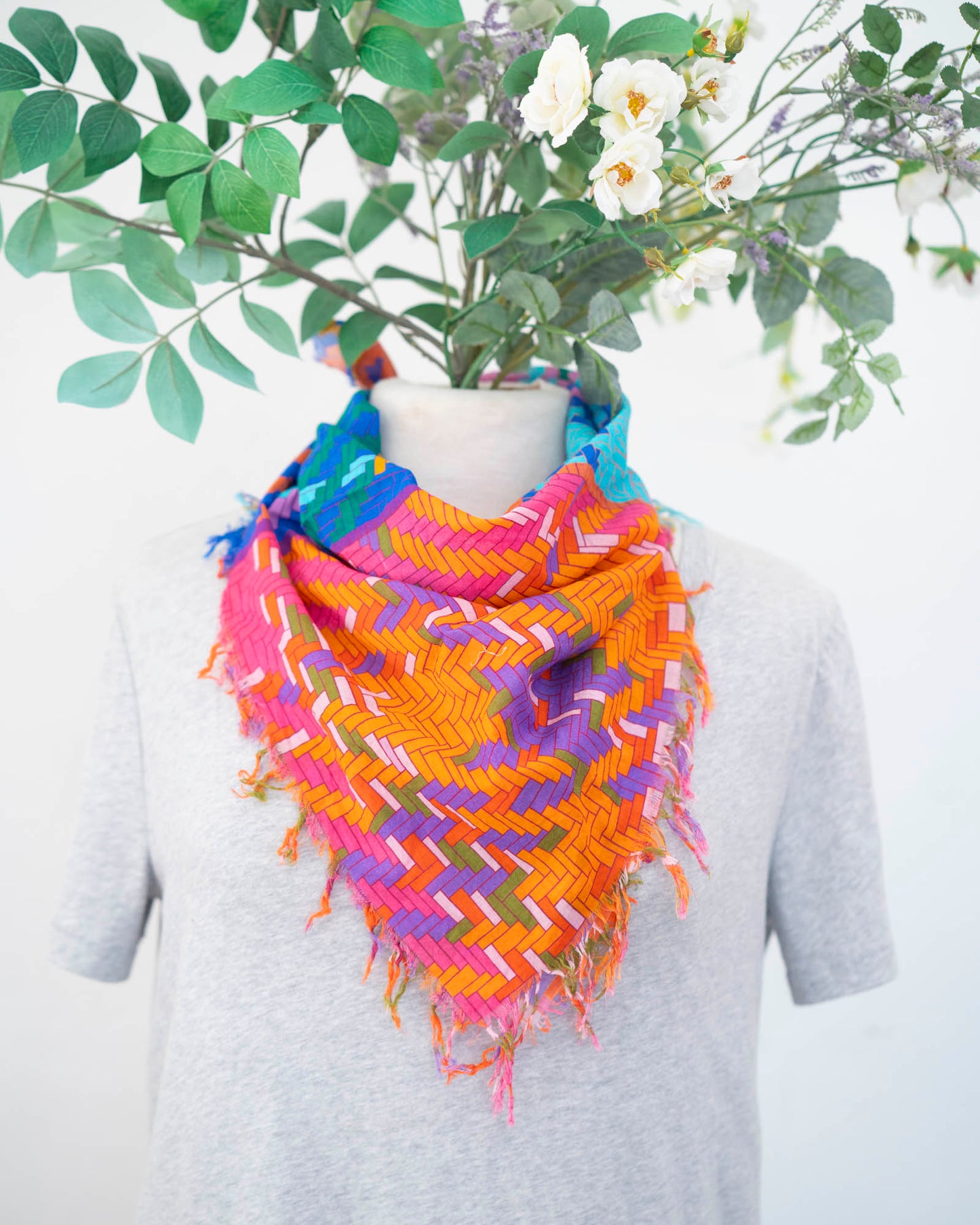 Autumn Cotton Scarf - Tartan & Tweed