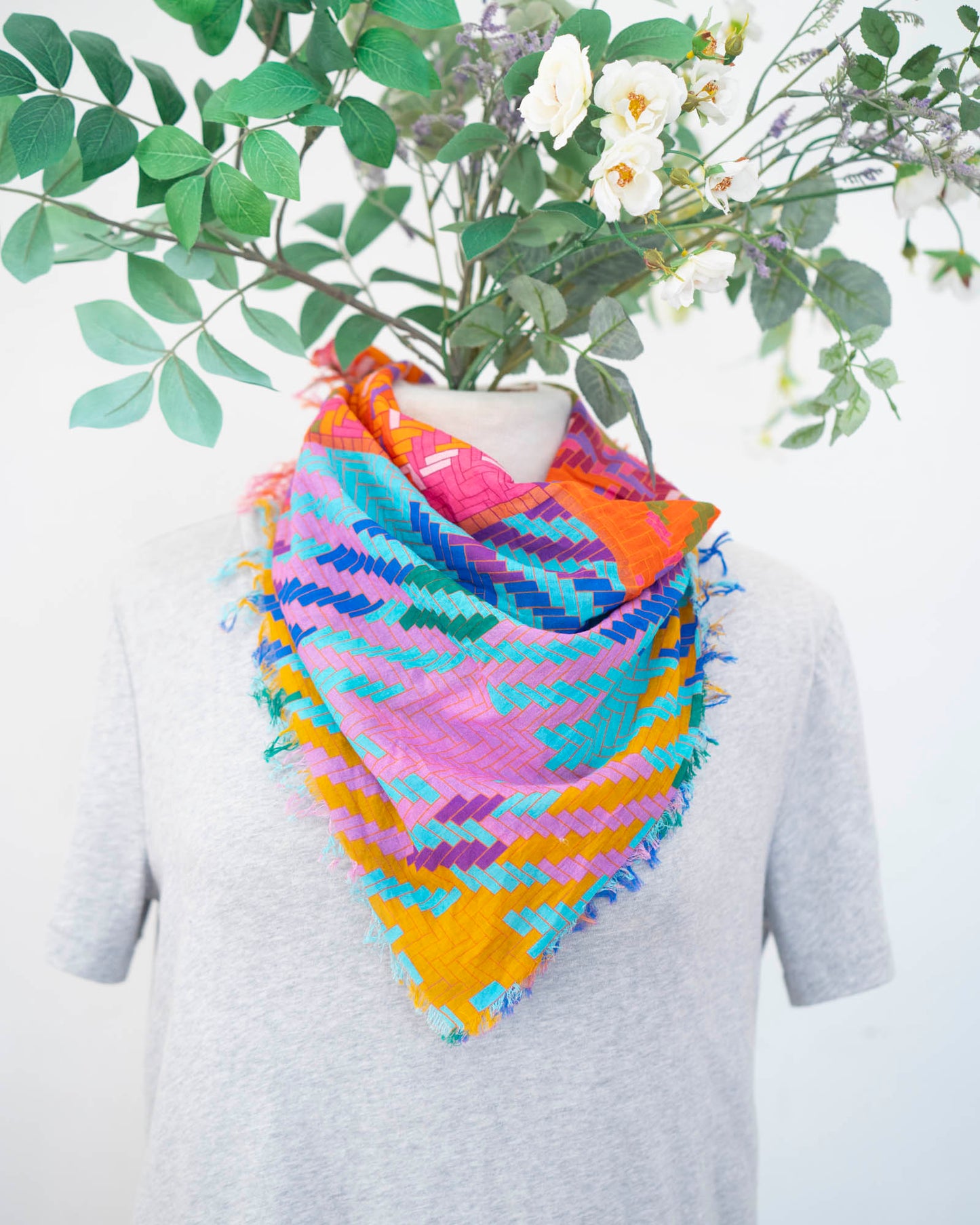 Autumn Cotton Scarf - Tartan & Tweed