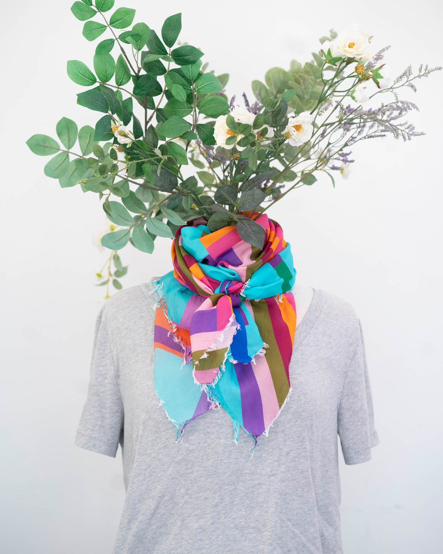 Autumn on the Plains Silk Wild Rag Scarf - Crossed