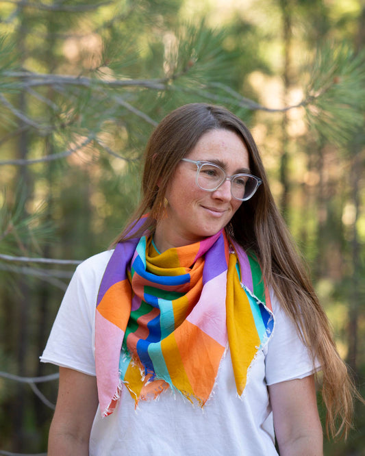 Autumn on the Plains Silk Wild Rag Scarf - Diamonds