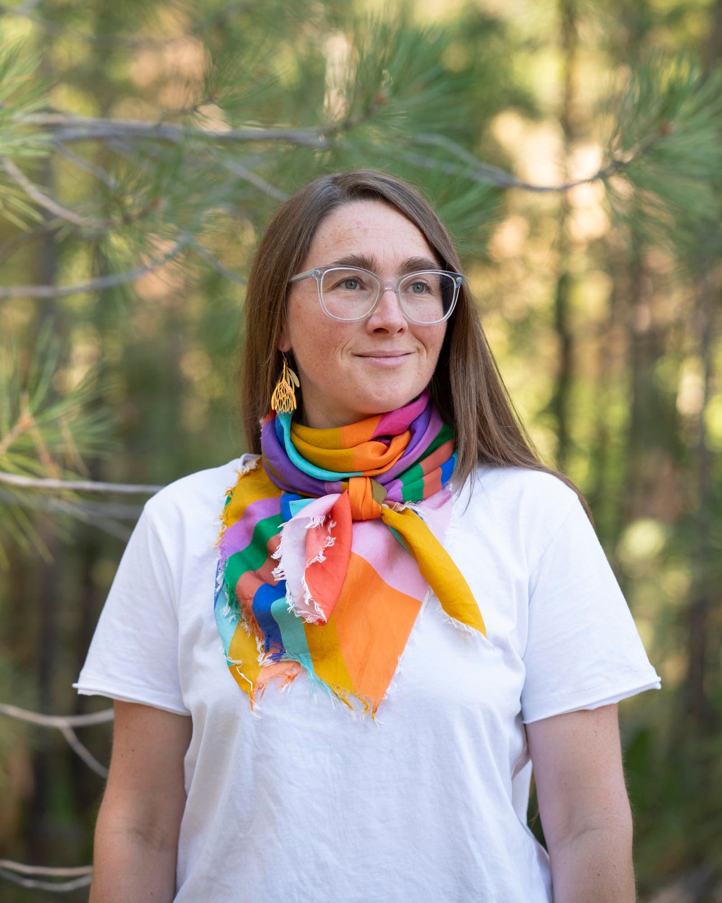 Autumn on the Plains Silk Wild Rag Scarf - Diamonds