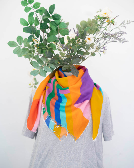 Autumn on the Plains Silk Wild Rag Scarf - Diamonds