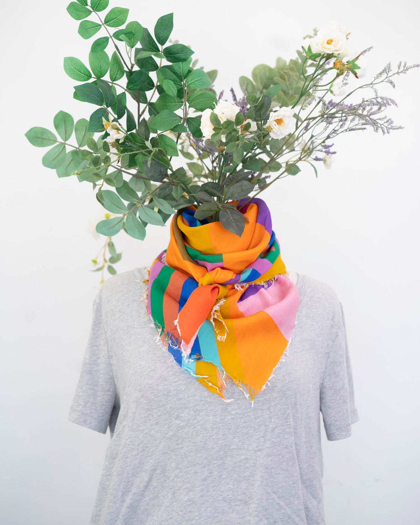 Autumn on the Plains Silk Wild Rag Scarf - Diamonds