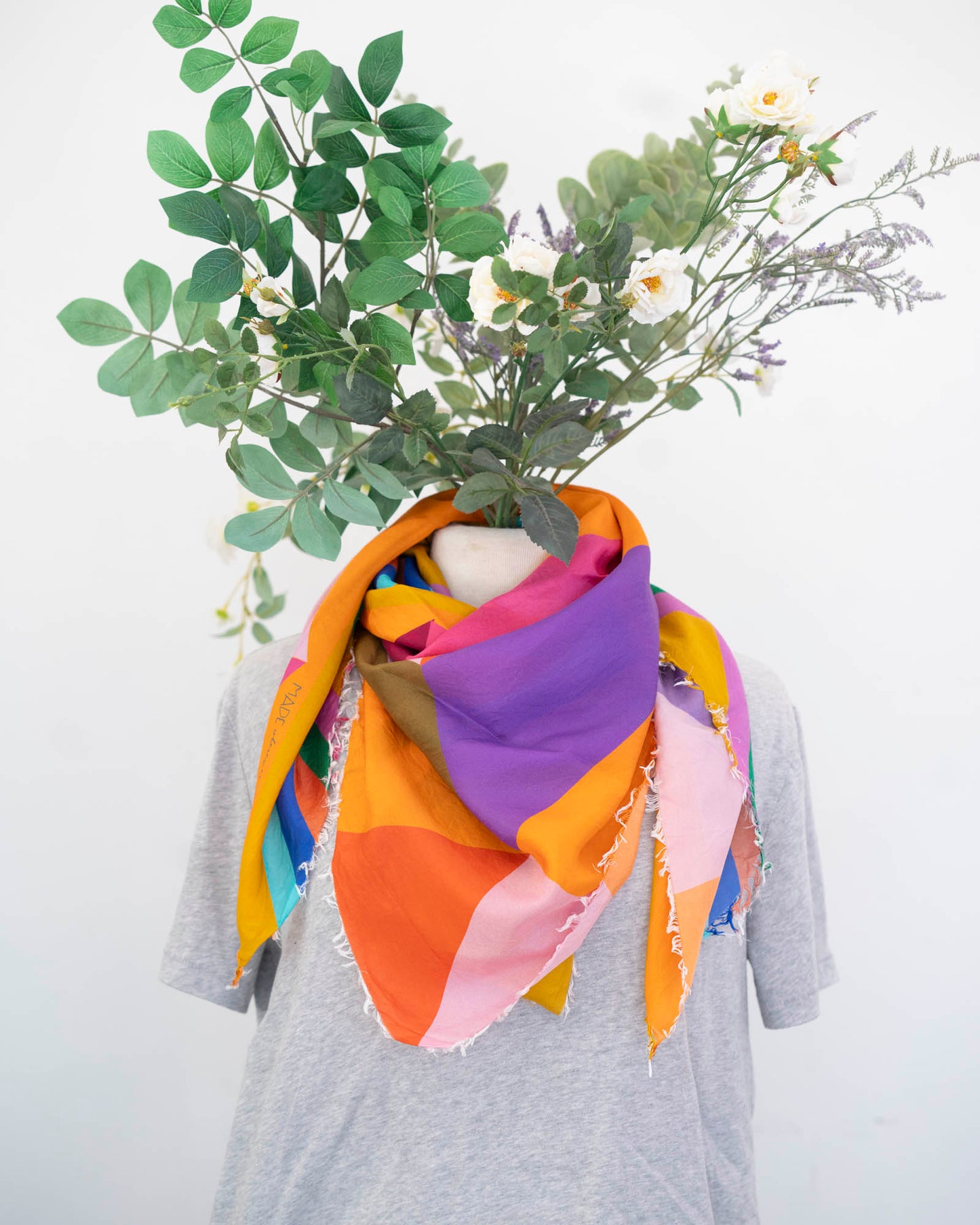 Autumn on the Plains Silk Wild Rag Scarf - Diamonds