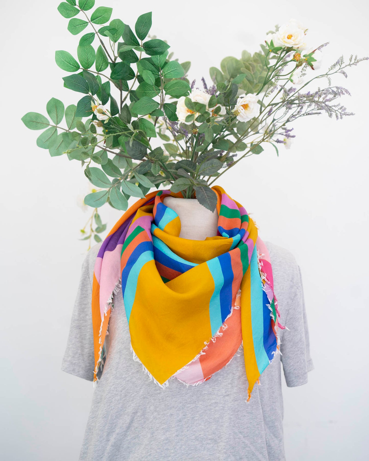 Autumn on the Plains Silk Wild Rag Scarf - Diamonds