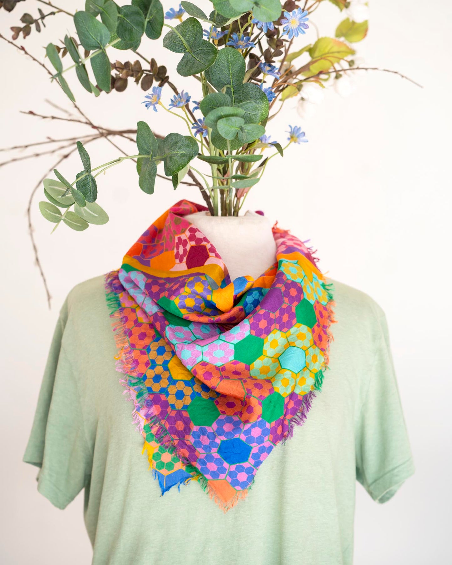 Autumn on the Plains Silk Bandana Scarf - EPP