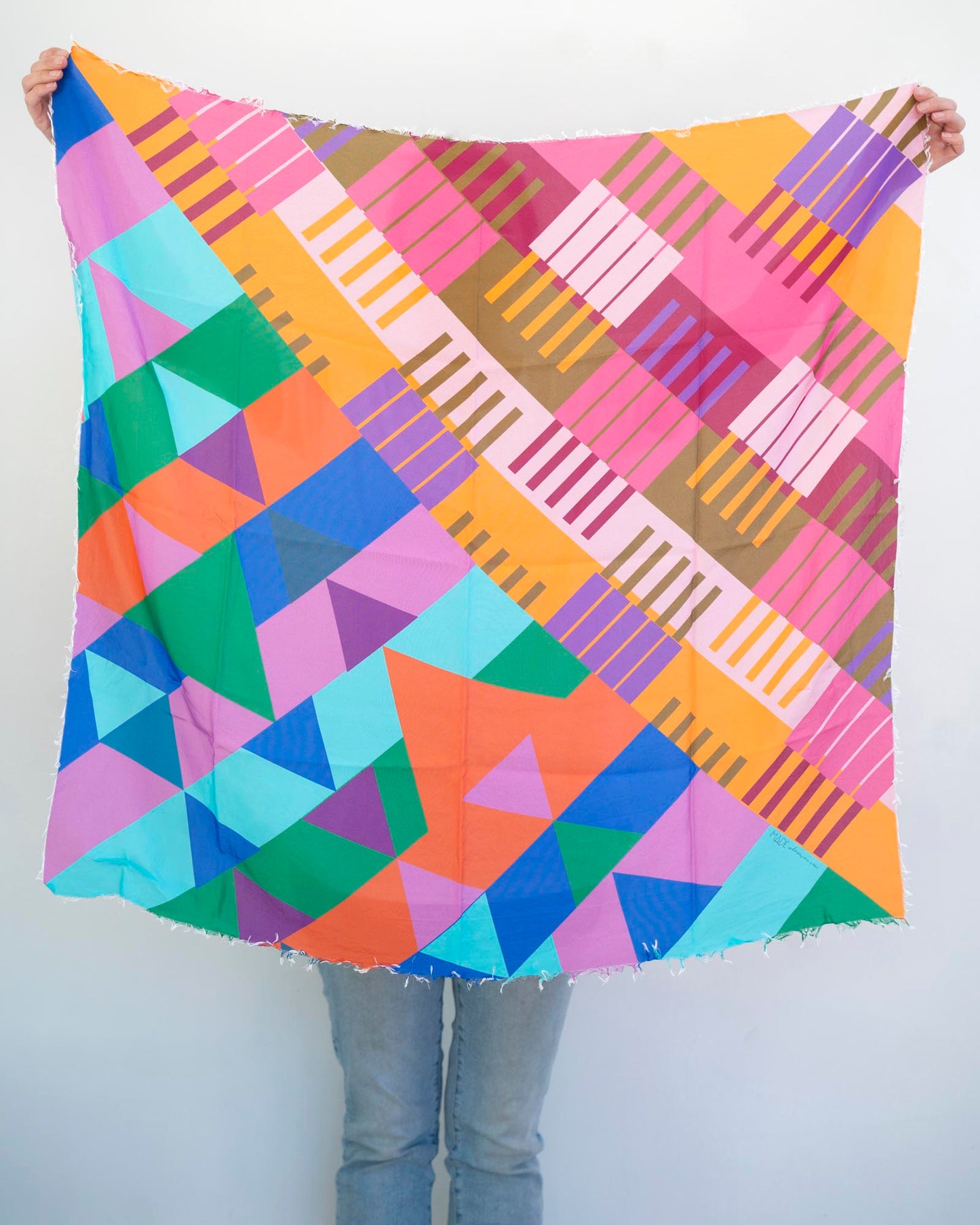 Autumn on the Plains Silk Wild Rag Scarf - Shapes