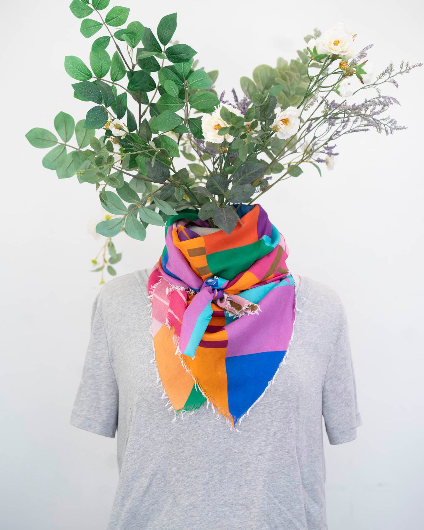 Autumn on the Plains Silk Wild Rag Scarf - Shapes