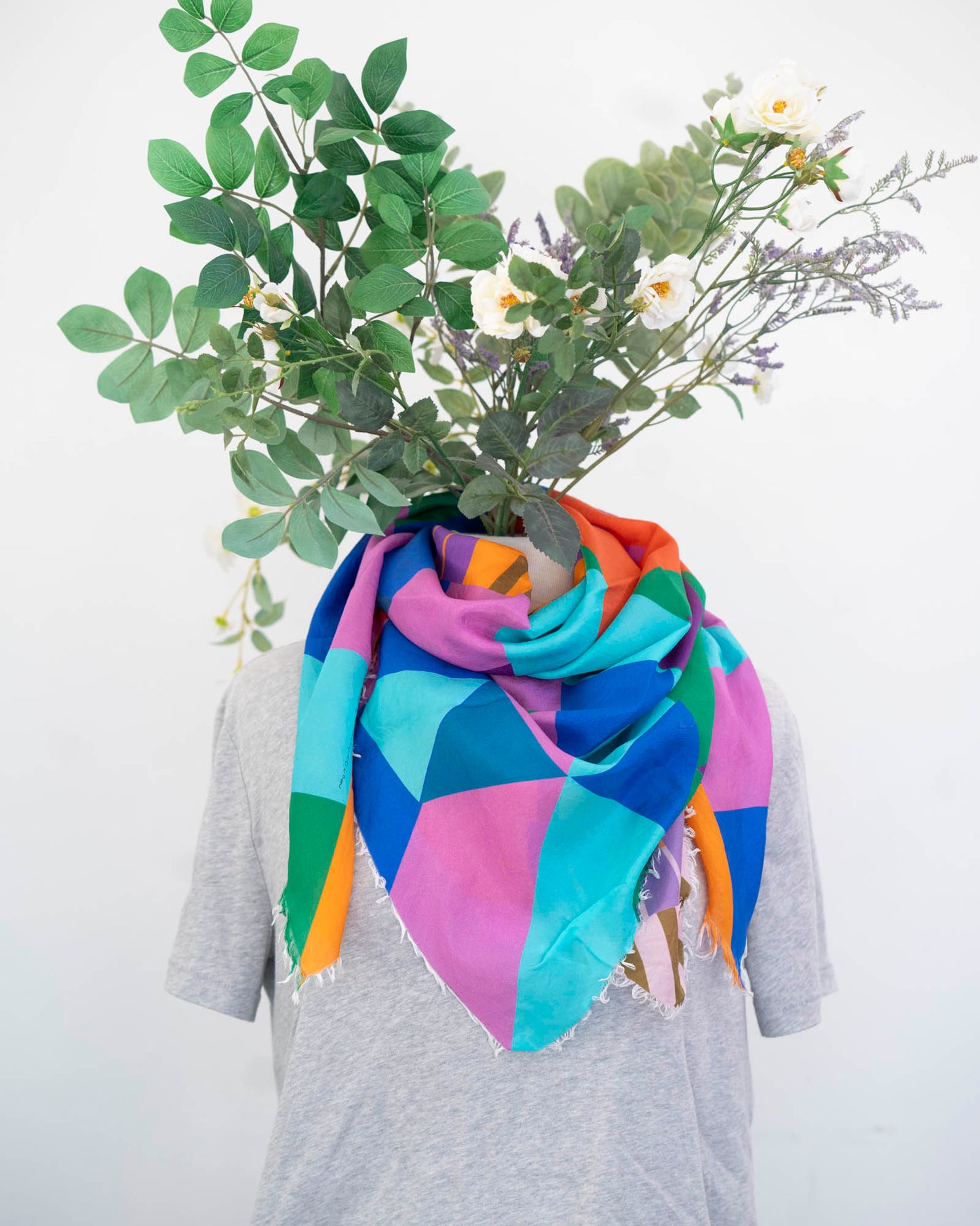 Autumn on the Plains Silk Wild Rag Scarf - Shapes