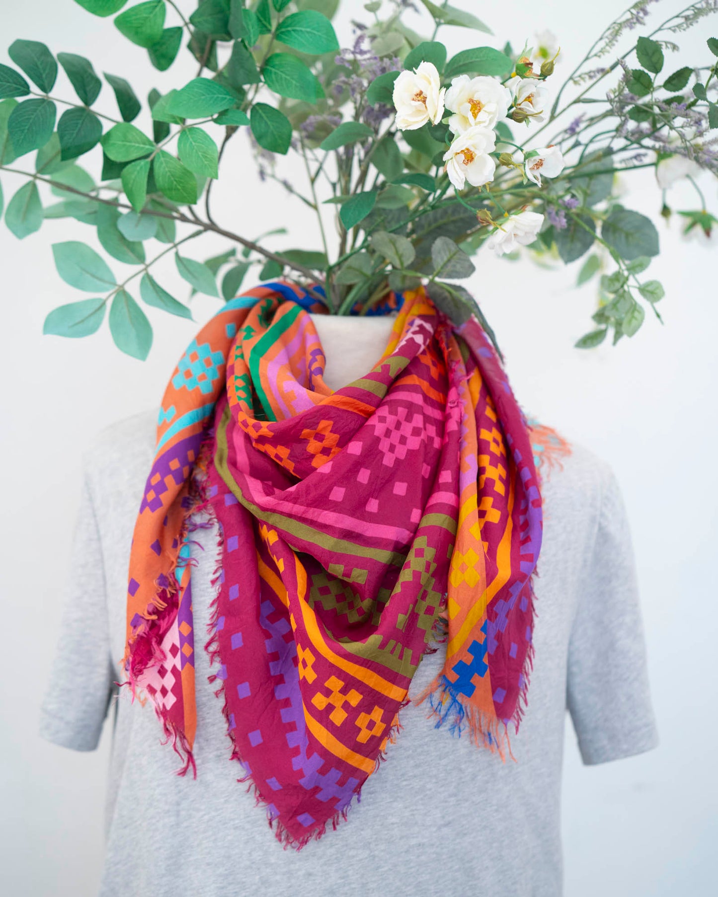 Autumn on the Plains Silk Wild Rag Scarf - Norwegian