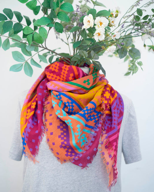 Autumn on the Plains Silk Wild Rag Scarf - Norwegian