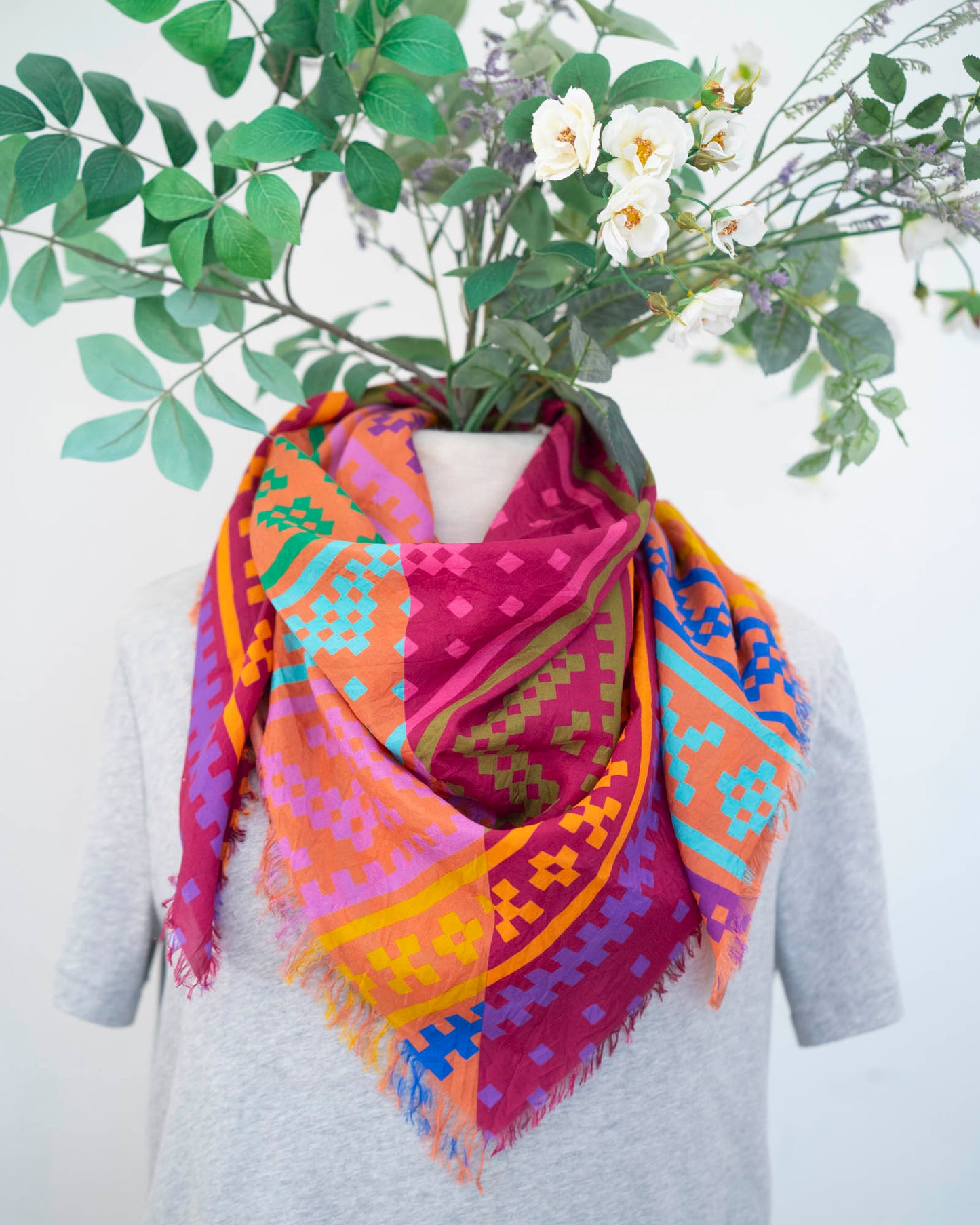 Autumn on the Plains Silk Wild Rag Scarf - Norwegian