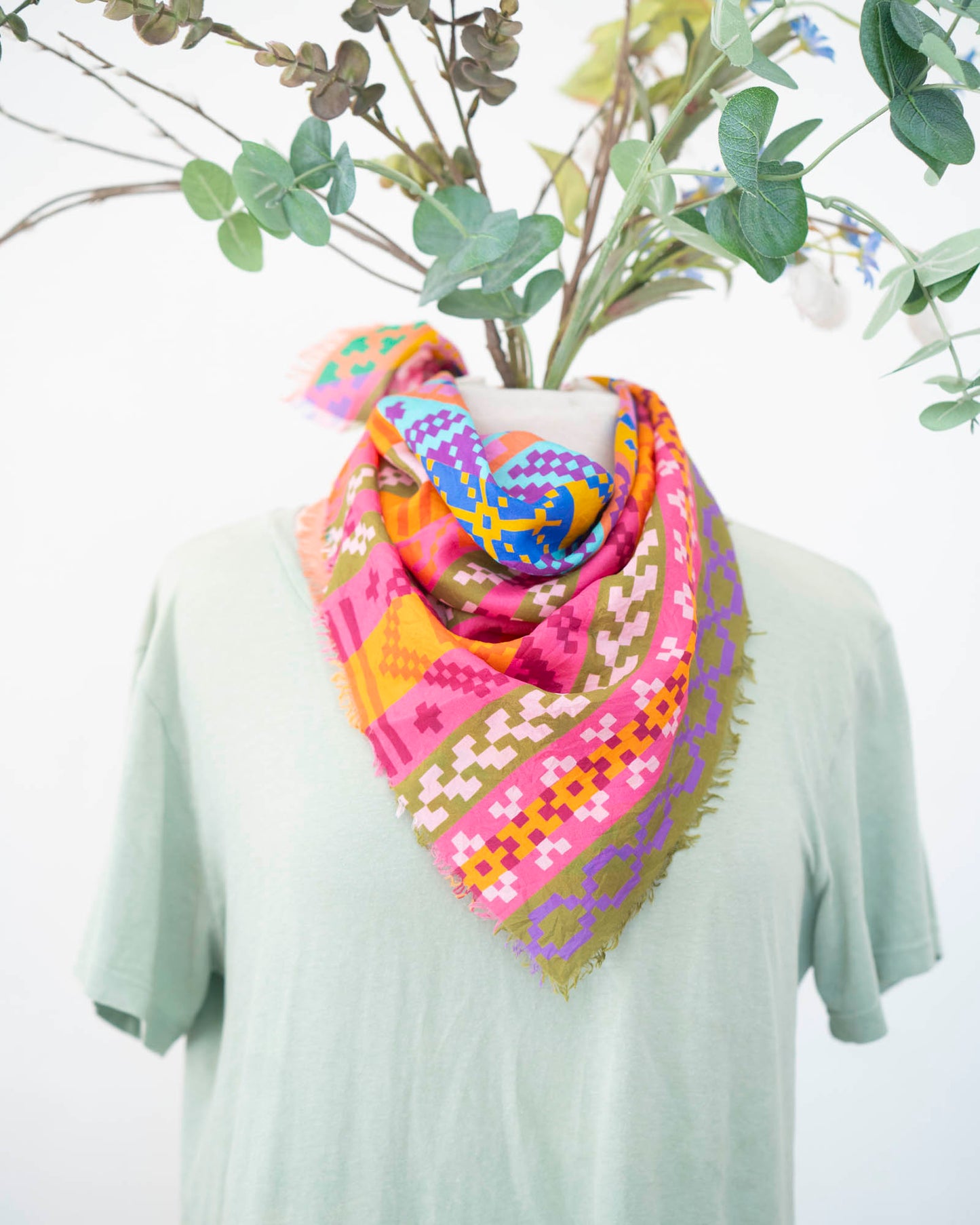 Autumn on the Plains Silk Bandana Scarf - Fair Isle