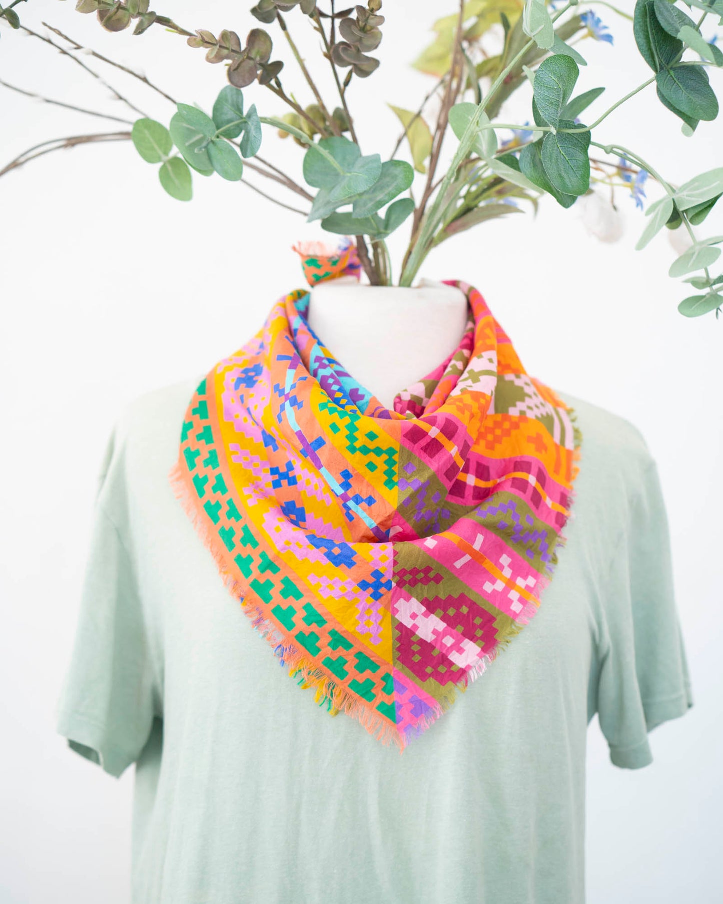 Autumn on the Plains Silk Bandana Scarf - Fair Isle