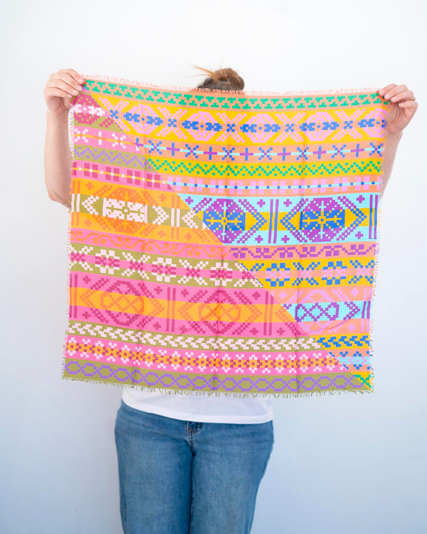 Autumn on the Plains Silk Bandana Scarf - Fair Isle