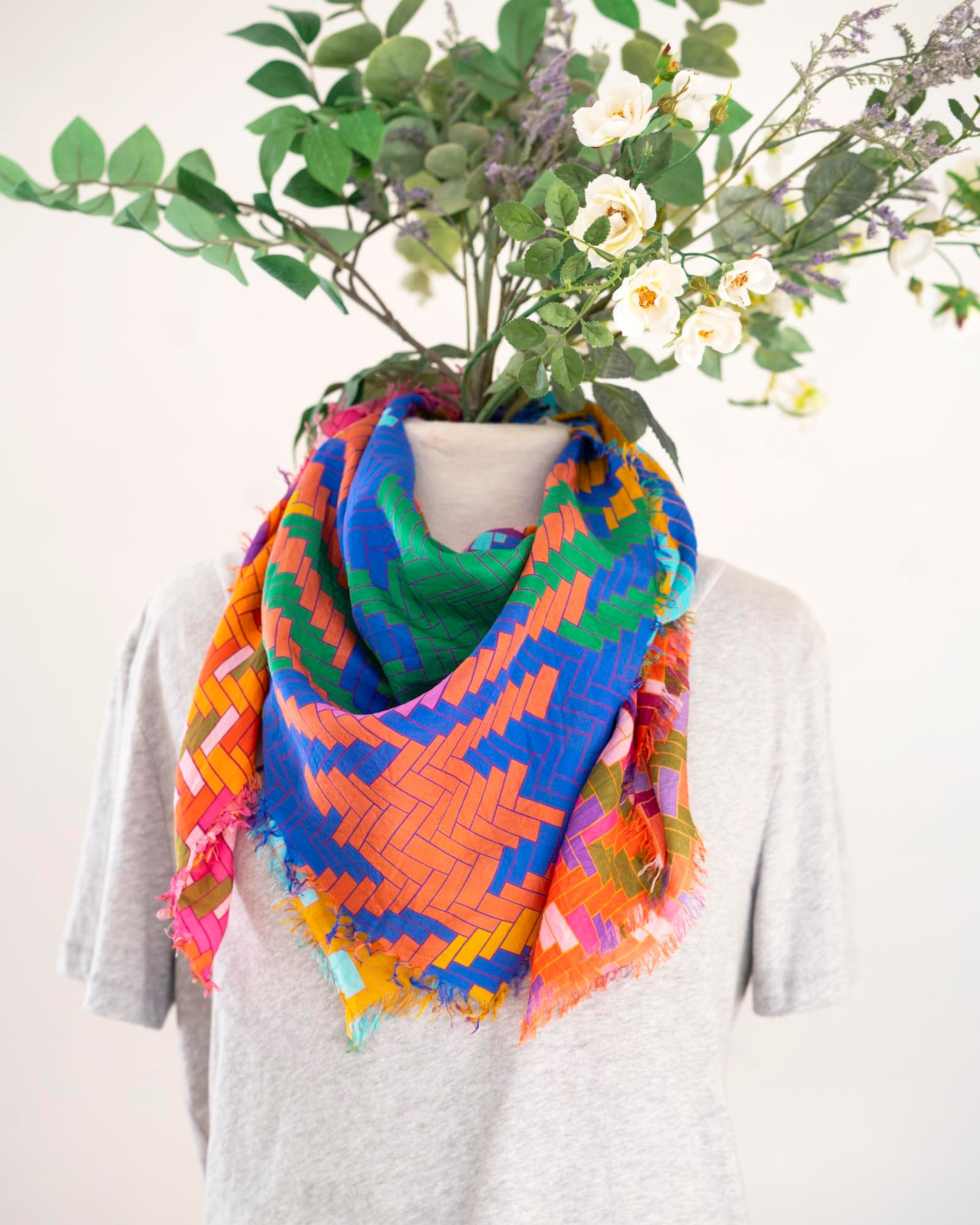 Autumn on the Plains Silk Wild Rag Scarf - Tartan & Tweed