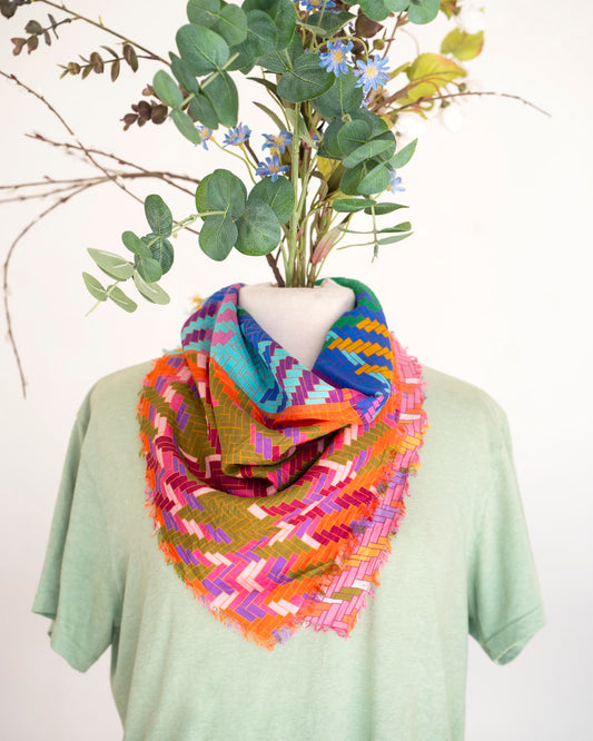 Autumn on the Plains Silk Bandana Scarf - Tartan & Tweed
