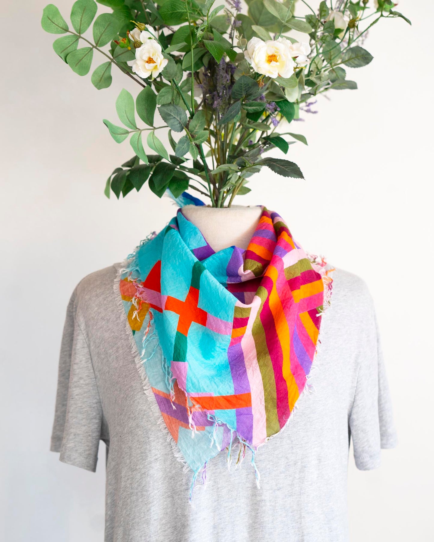 Autumn on the Plains Cotton Scarf - Crossed