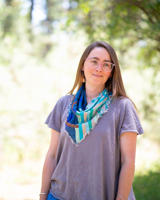Winter on the Coast Silk Bandana Scarf - Crossed