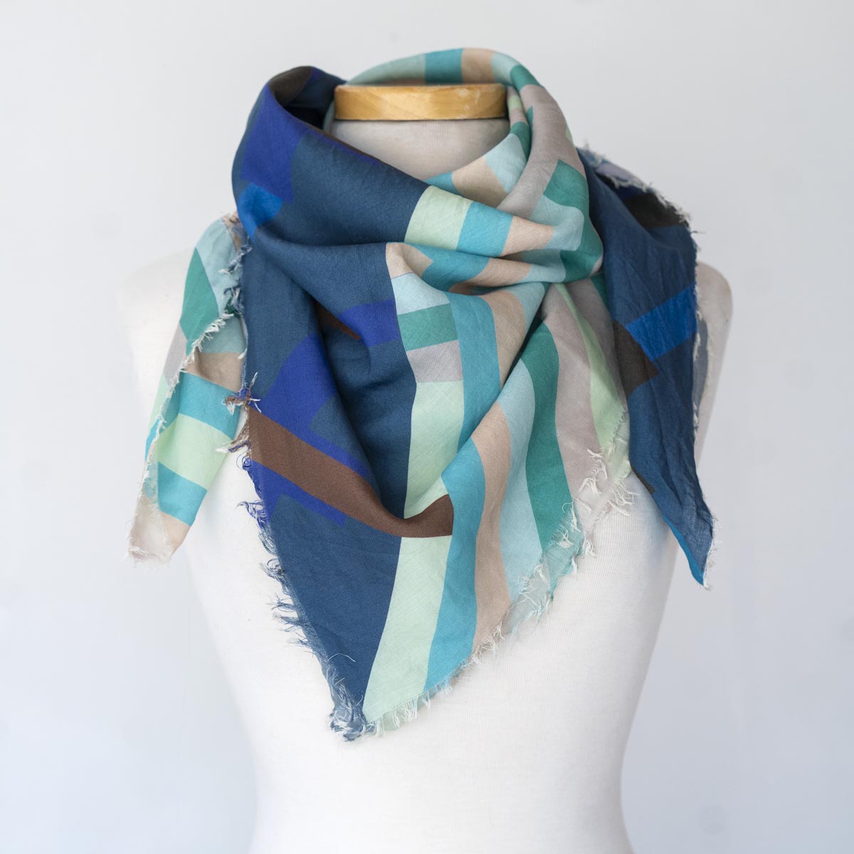 Winter on the Coast Wool & Silk Scarf - Crossed