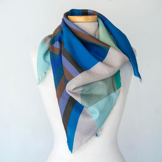 Winter on the Coast Wool & Silk Scarf - Diamonds