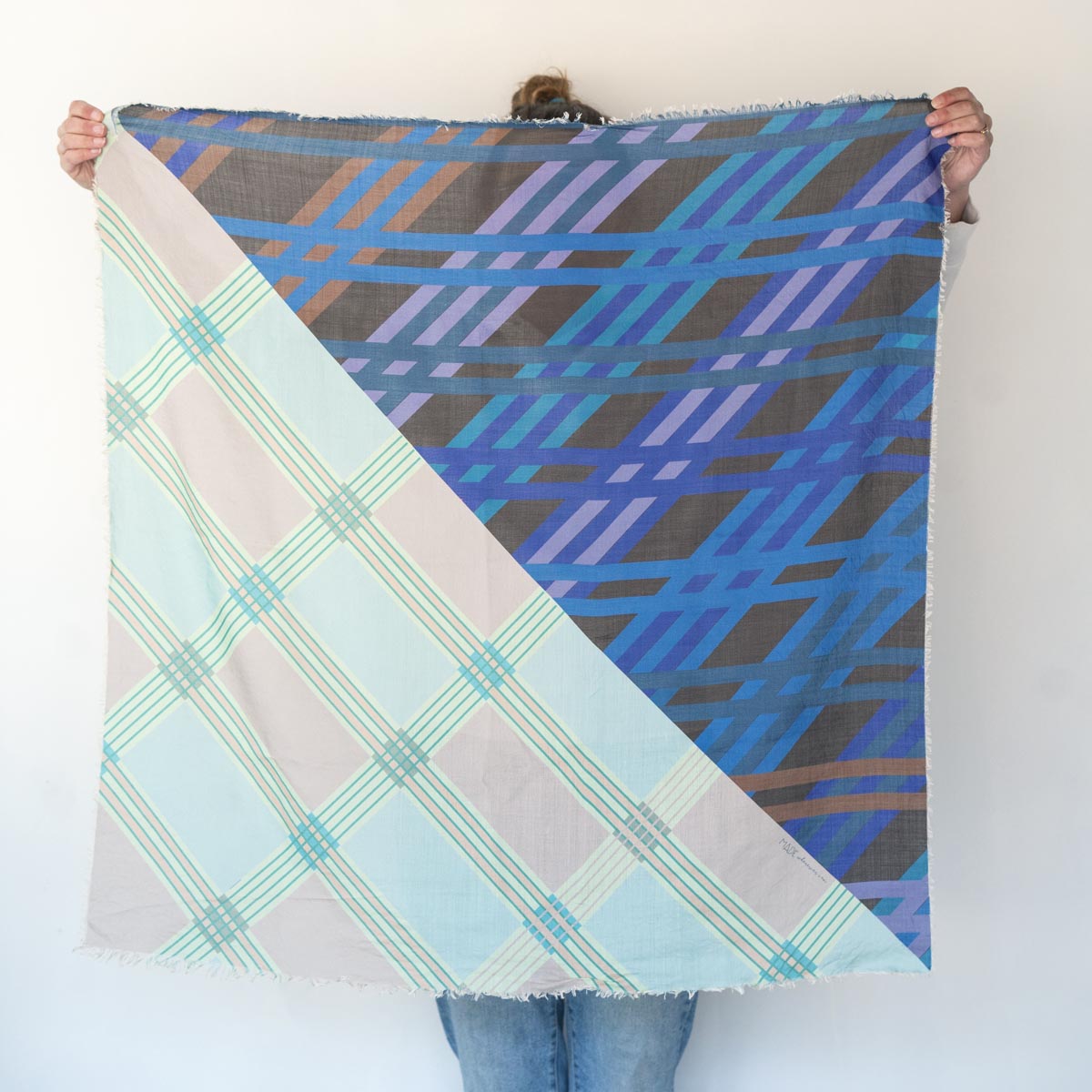 Winter on the Coast Wool & Silk Scarf - Stripes