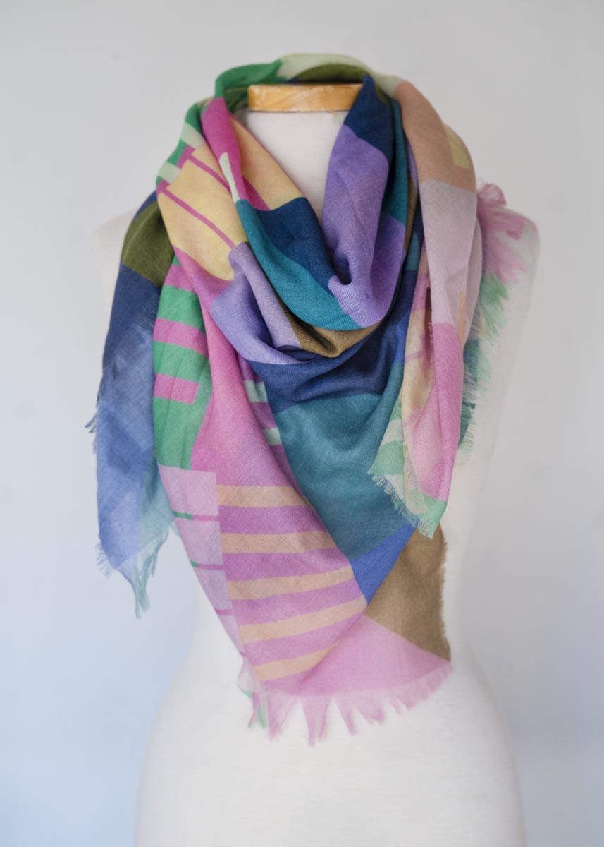 Summer in the Mountains Wool & Cashmere Scarf - Shapes