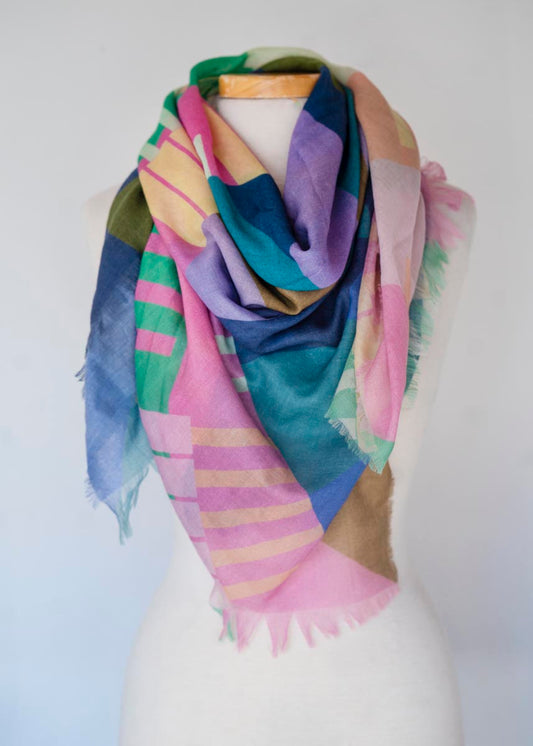 Spring in the Mountains Wool & Cashmere Scarf - Shapes