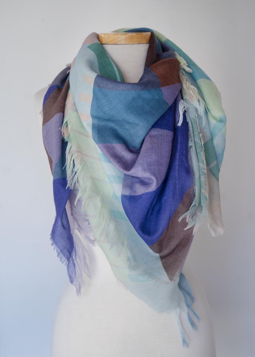 Winter on the Coast Wool & Cashmere Scarf - Shapes