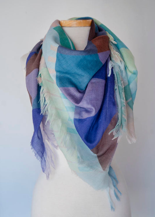 Winter on the Coast Wool & Cashmere Scarf - Shapes