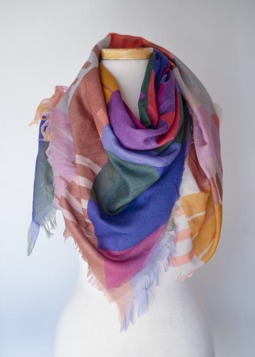 City in the Desert Wool & Cashmere Scarf - Shapes