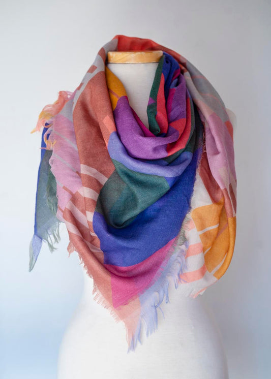 Summer in the Desert Wool & Cashmere Scarf - Shapes