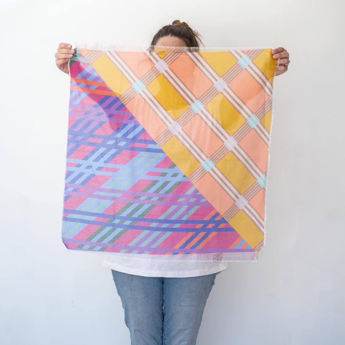 City in the Desert Cotton & Silk Scarf - Stripes