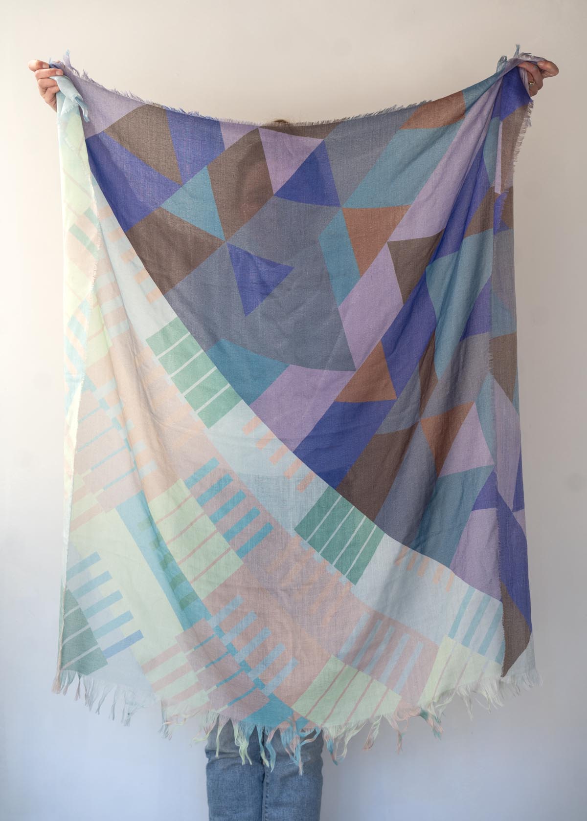 Winter on the Coast Wool & Cashmere Scarf - Shapes