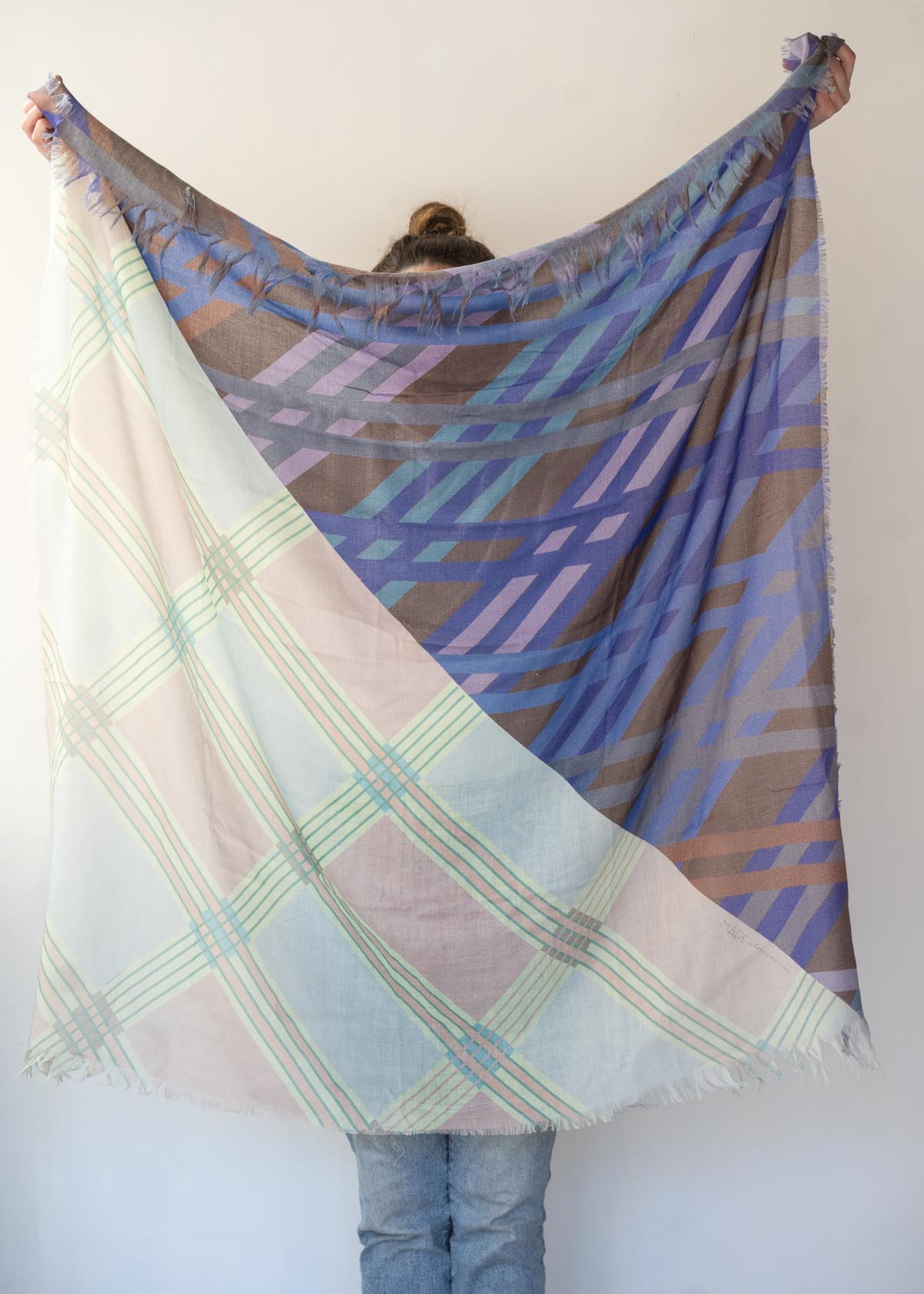 Winter on the Coast Wool & Cashmere Scarf - Stripes