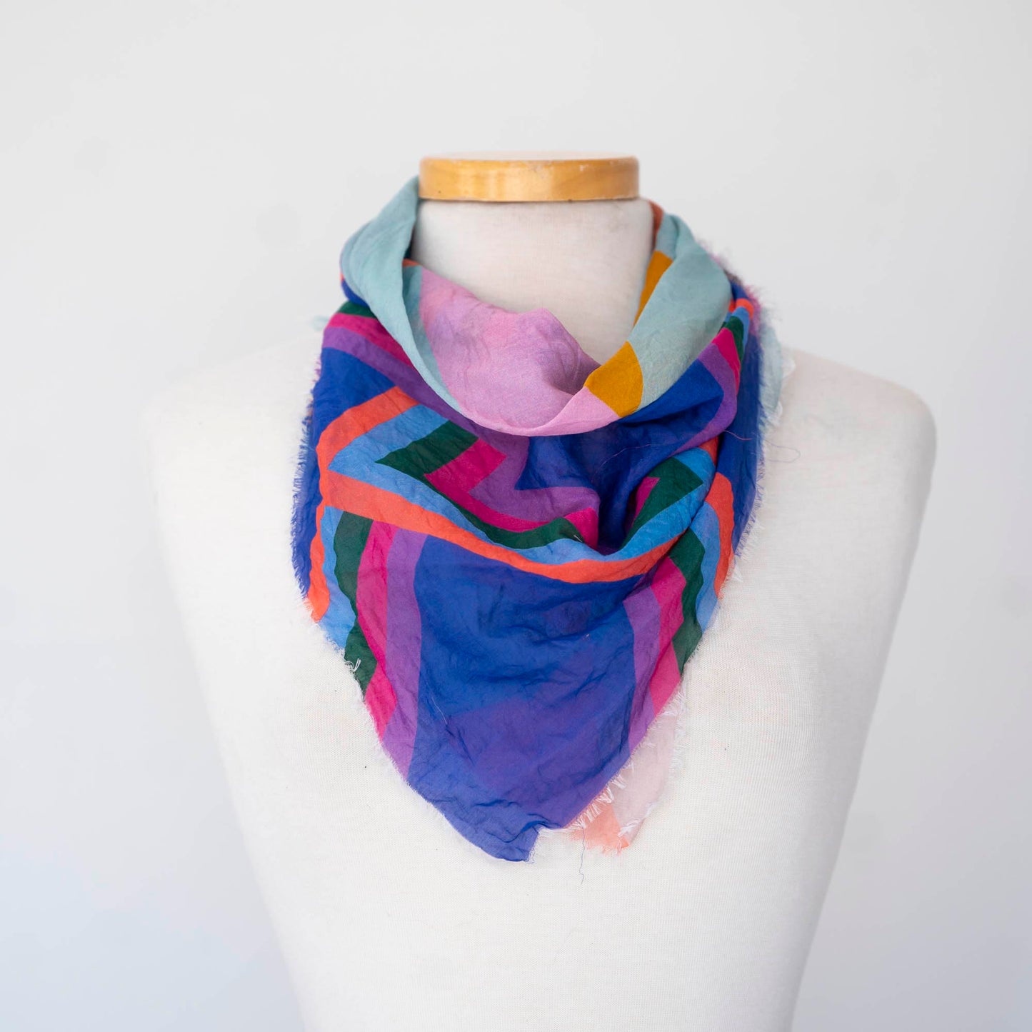 City in the Desert Cotton & Silk Scarf - Diamonds