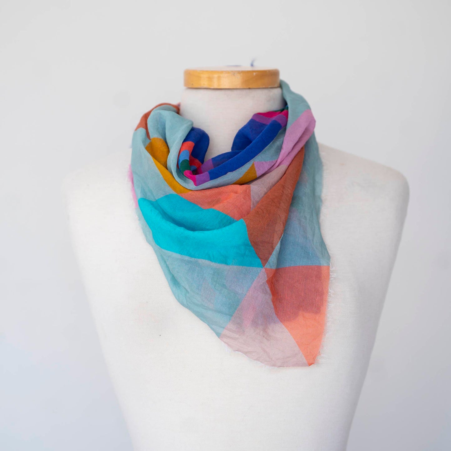 City in the Desert Cotton & Silk Scarf - Diamonds