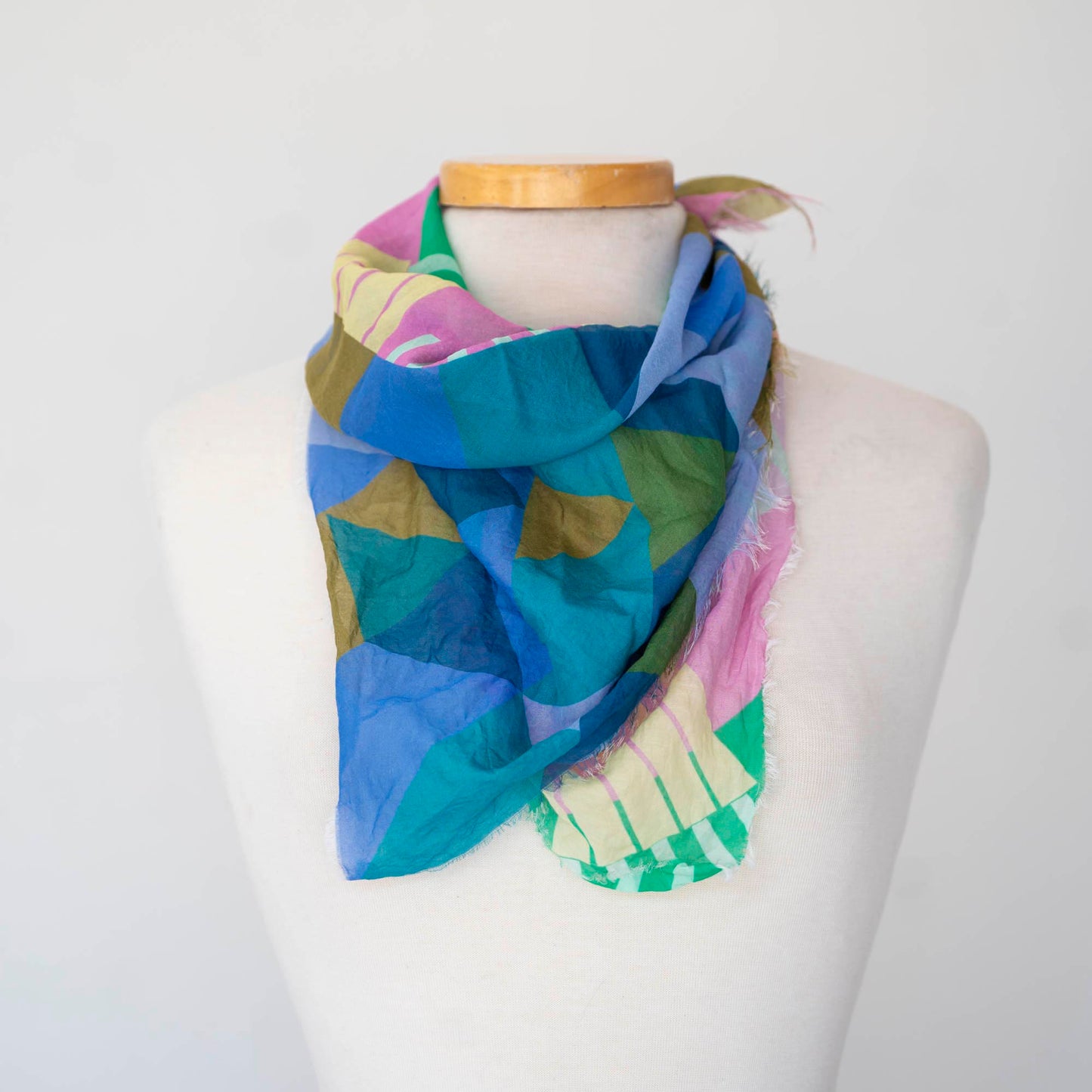 Summer in the Mountains Cotton & Silk Scarf - Shapes