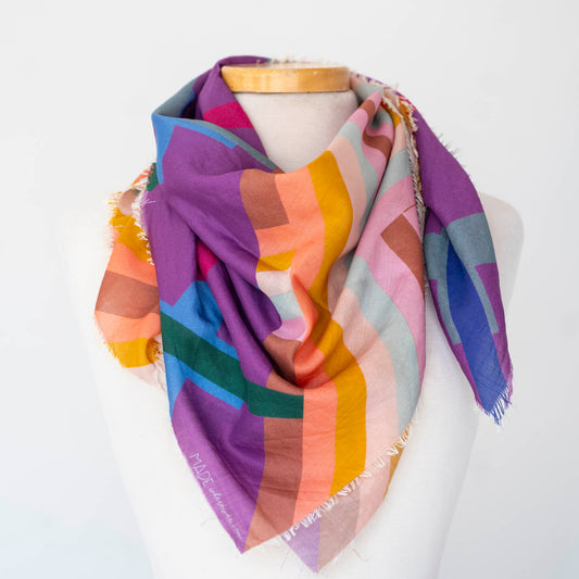 Summer in the Desert Wool & Silk Scarf - Crossed