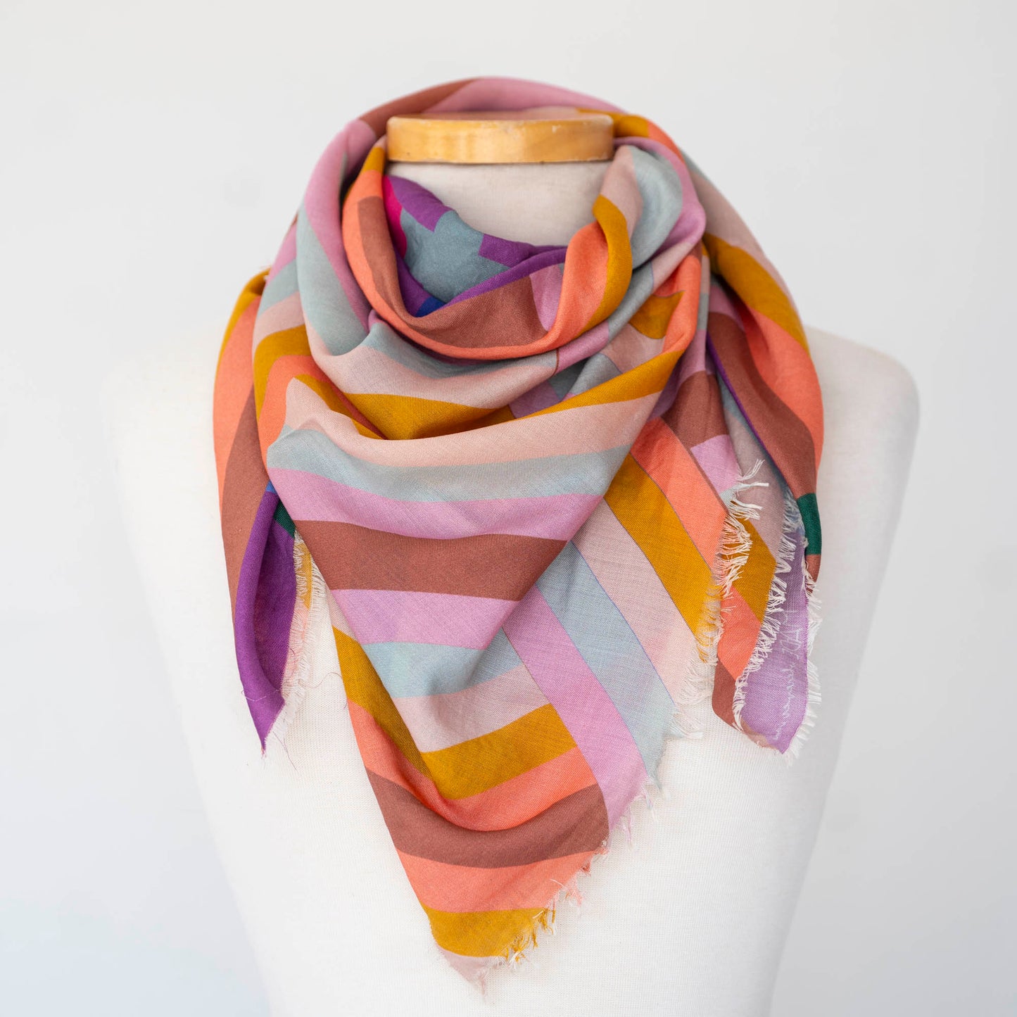 City in the Desert Wool & Silk Scarf - Crossed