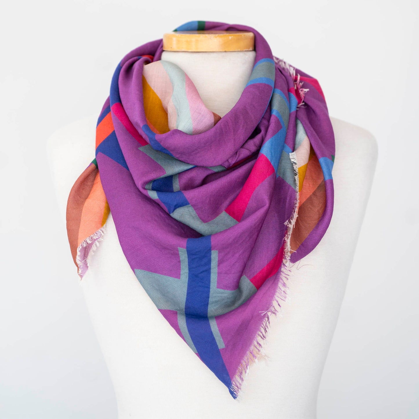 City in the Desert Wool & Silk Scarf - Crossed