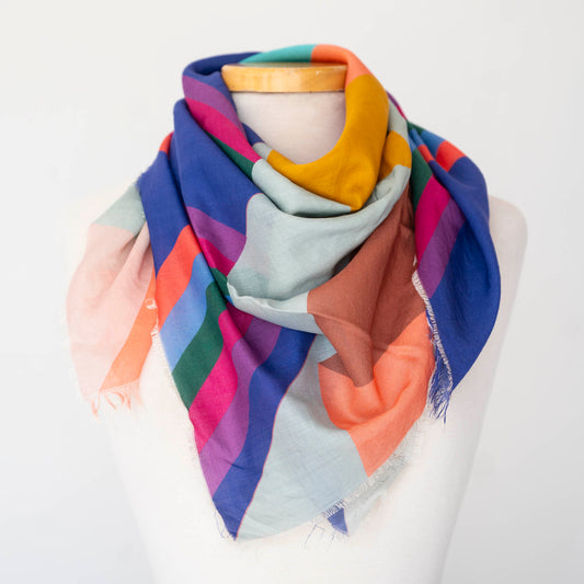 City in the Desert Wool & Silk Scarf - Diamonds