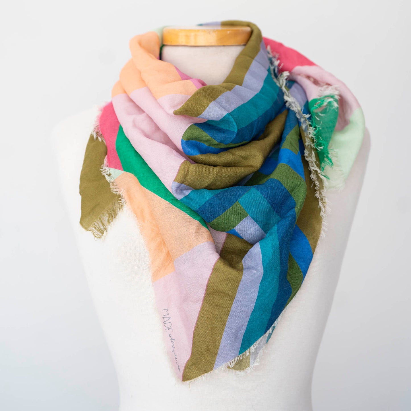 Summer in the Mountains Wool & Silk Scarf - Diamonds