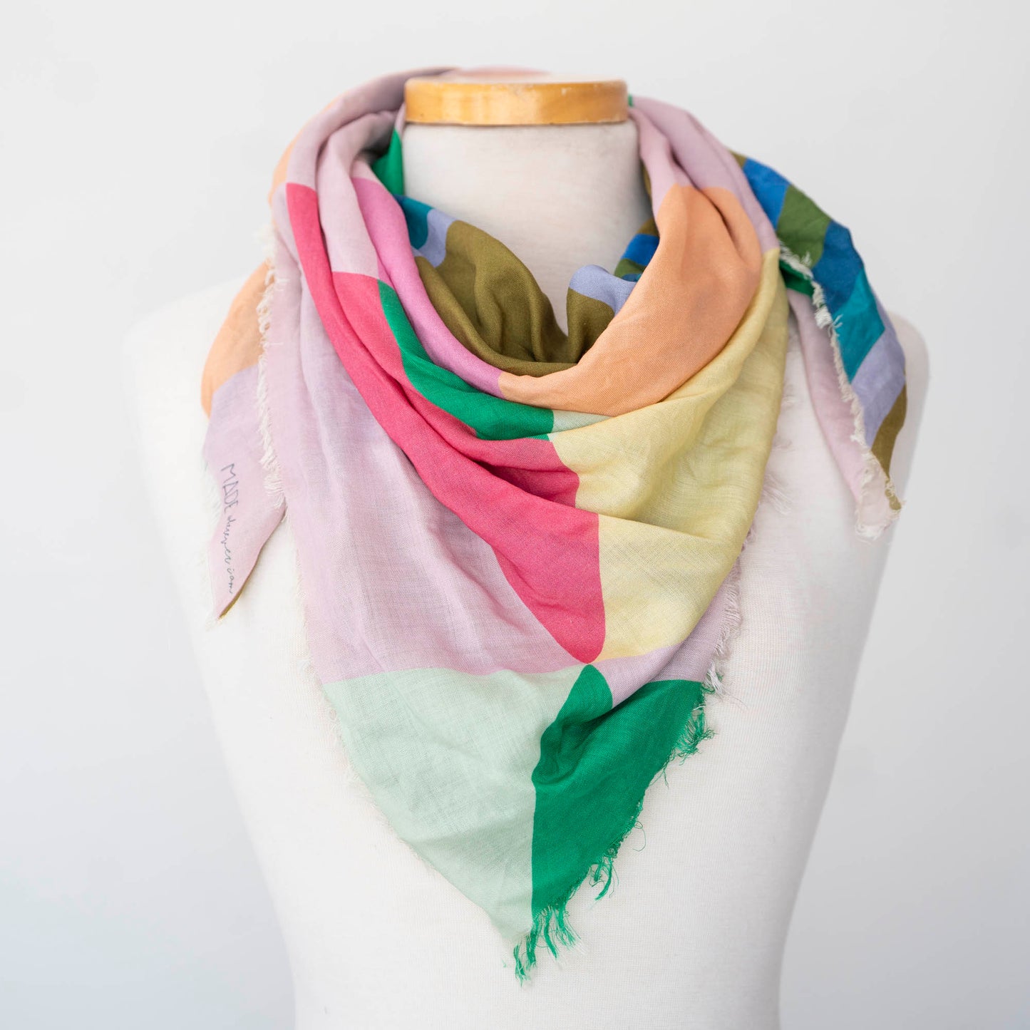 Summer in the Mountains Wool & Silk Scarf - Diamonds