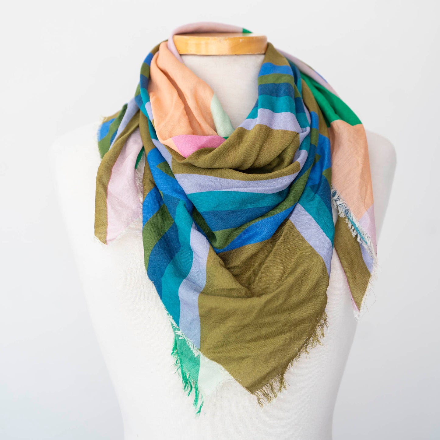 Summer in the Mountains Wool & Silk Scarf - Diamonds