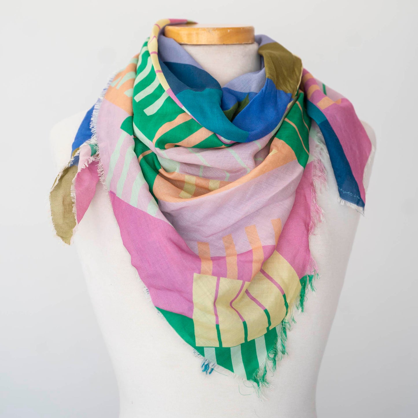 Summer in the Mountains Wool & Silk Scarf - Shapes